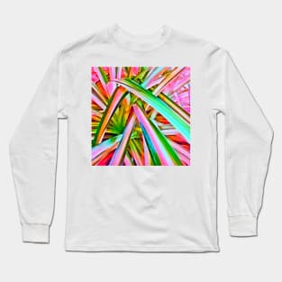 Pastel Spider Plant Leaves Long Sleeve T-Shirt